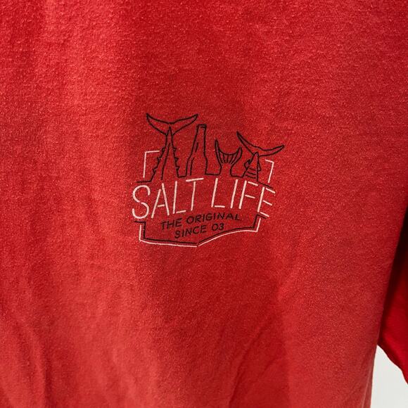 Salt Life Men’s XL Fish And Beer Graphic T-shirt ~ Red - Picture 2 of 5